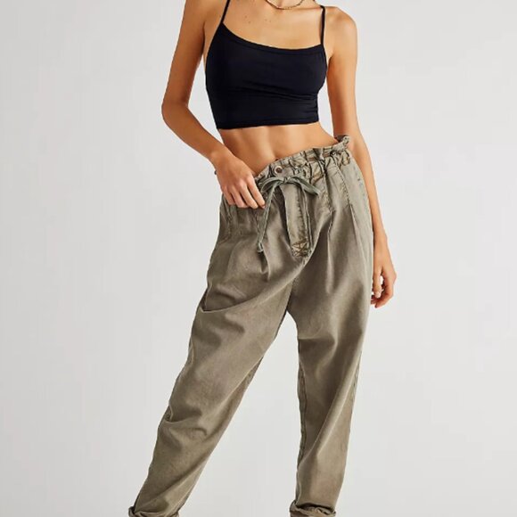 Free People Margate Paperbag Pleated Pants - Size S (fits M) - Picture 6 of 9